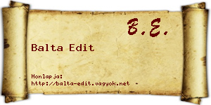 Balta Edit névjegykártya